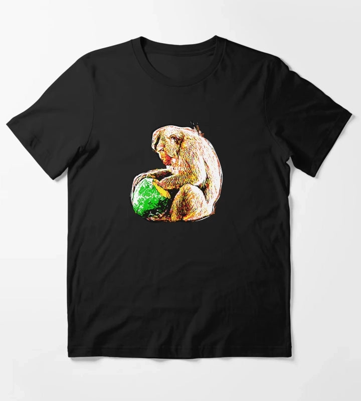 Pop Art Macaque Eating a Monkey T-Shirt
