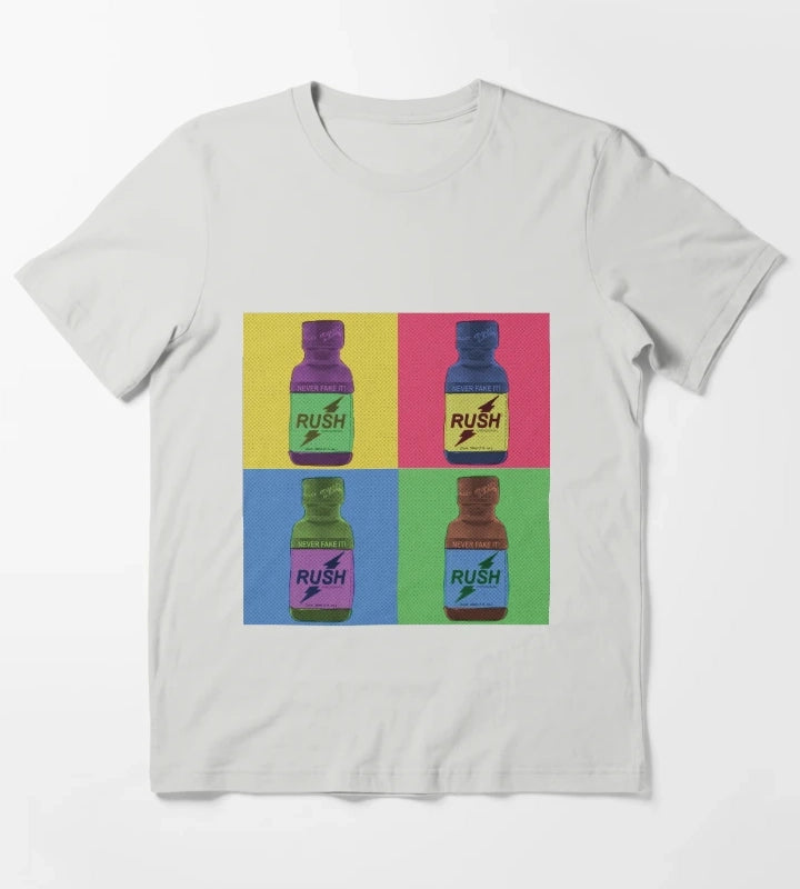 Poppers Pop Art Amyl T-Shirt Light Grey