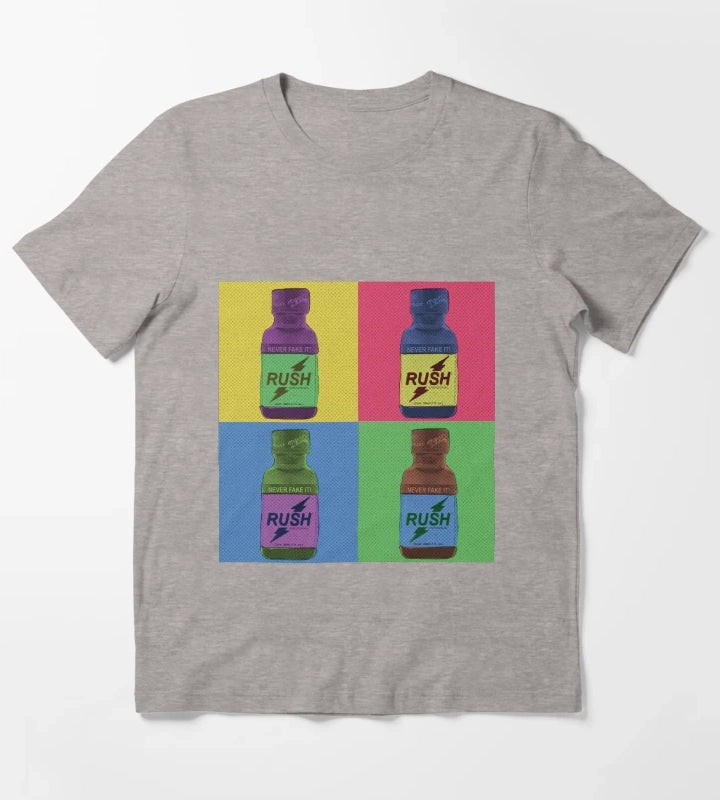 Poppers Pop Art Amyl T-Shirt Heather Grey