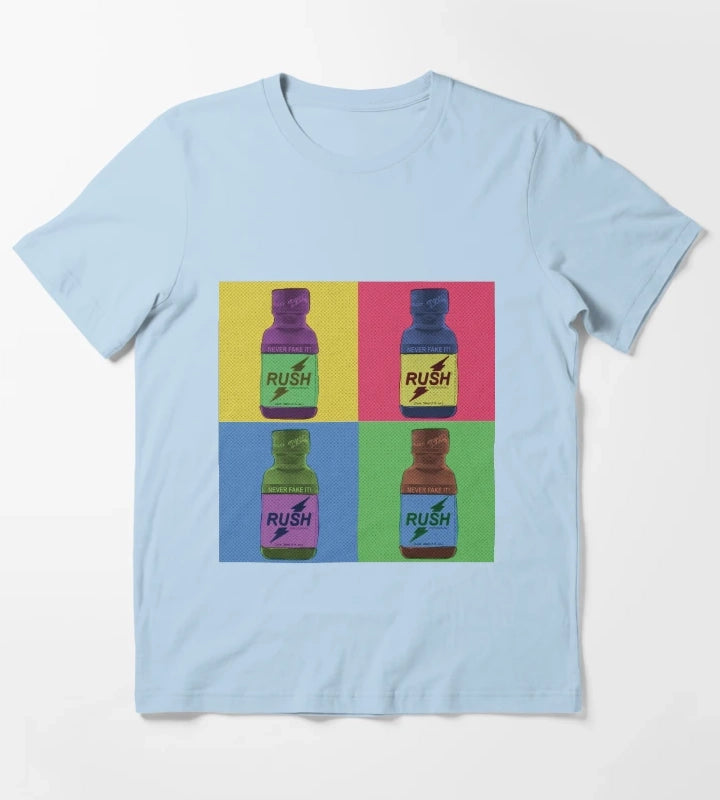 Poppers Pop Art Amyl T-Shirt Sky Blue