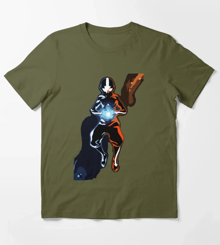 Positive and Negative Chakras T-Shirt Olive Green