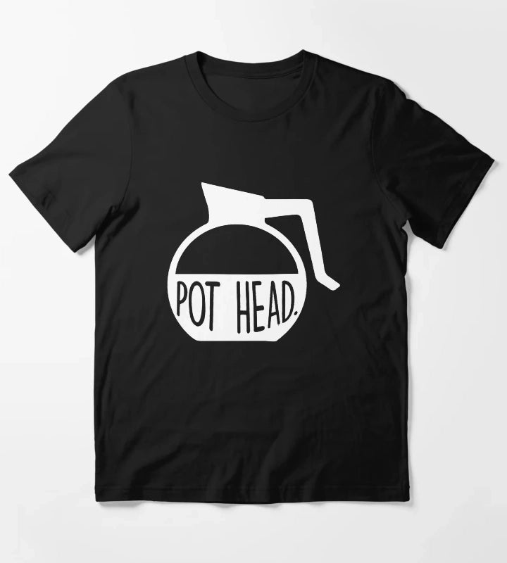 Pot Head Coffee Addict Art T-Shirt