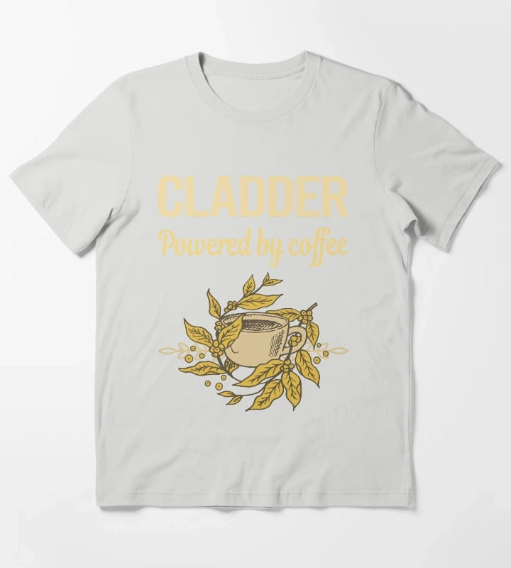Powered By Coffee Cladder T-Shirt Light Grey