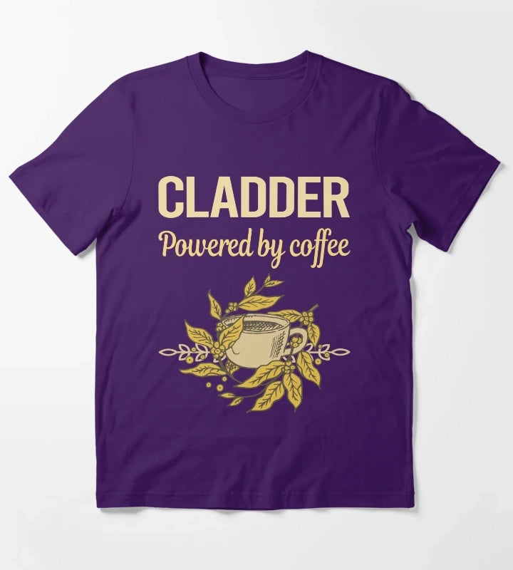 Powered By Coffee Cladder T-Shirt Purple