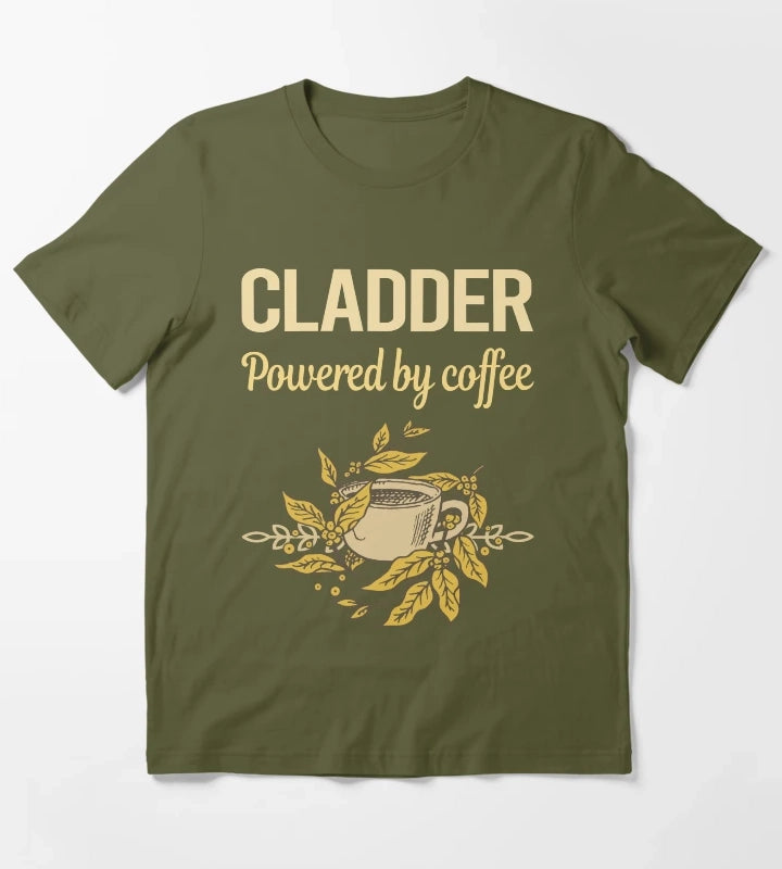 Powered By Coffee Cladder T-Shirt Olive Green