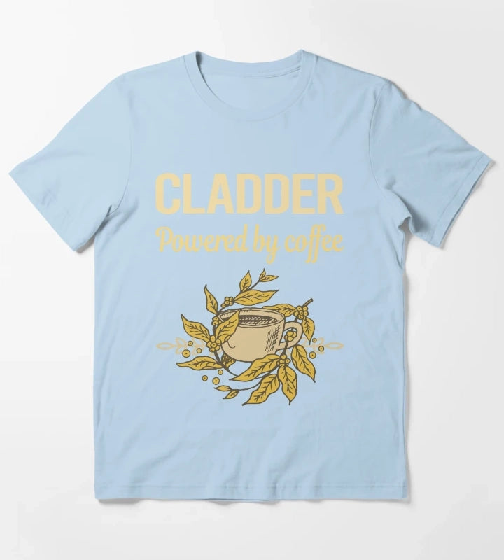 Powered By Coffee Cladder T-Shirt Sky Blue