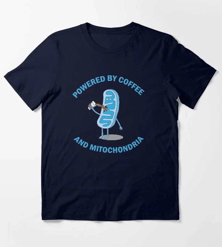 Powered By Coffee and Mitochondria T-Shirt Navy