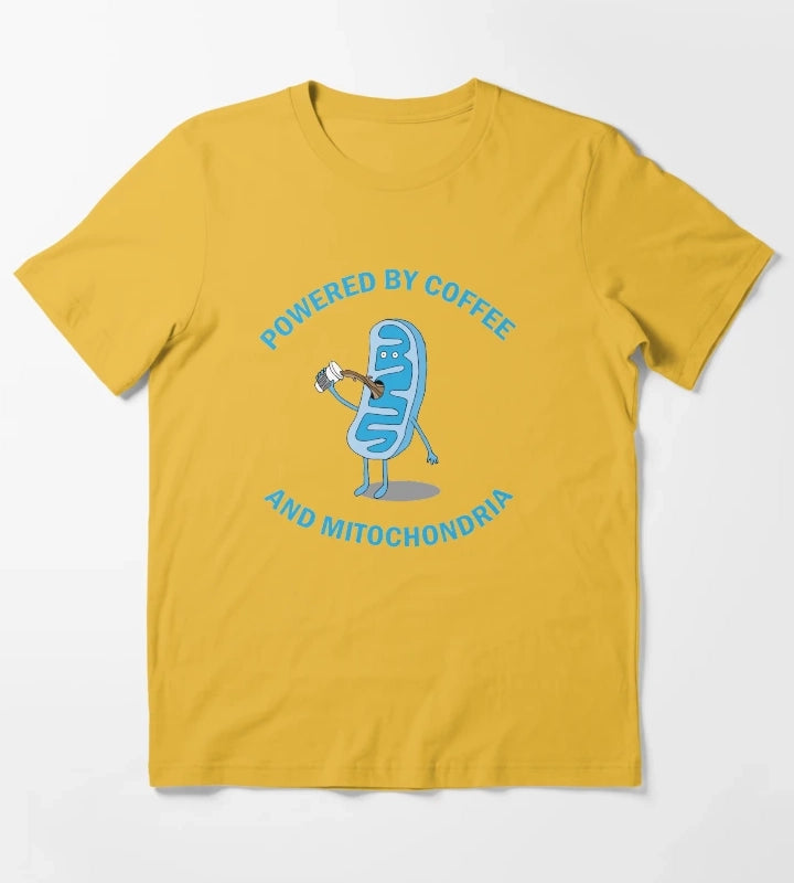 Powered By Coffee and Mitochondria T-Shirt Yellow