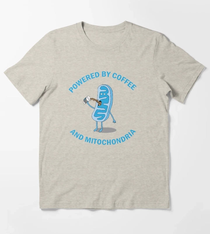 Powered By Coffee and Mitochondria T-Shirt Cream