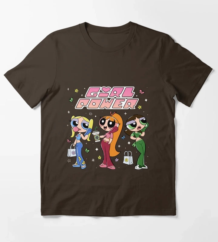 Powerpuff Girl Teens girl power T-Shirt Brown