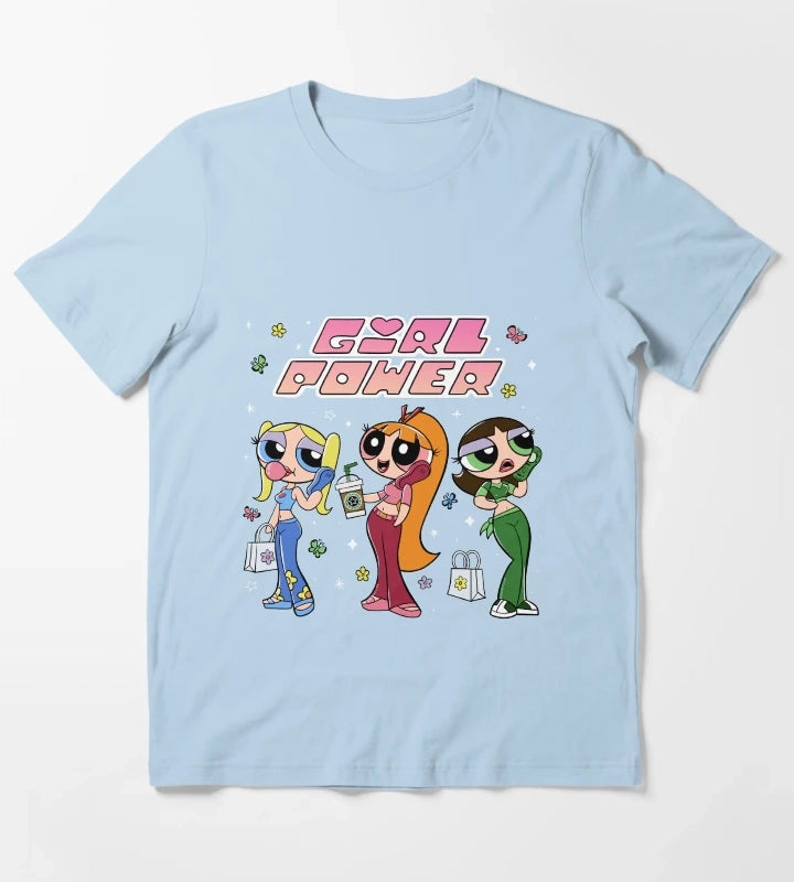 Powerpuff Girl Teens girl power T-Shirt Sky Blue