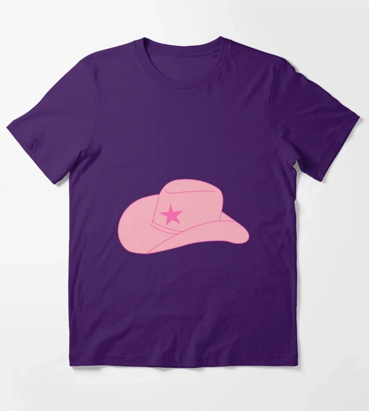 Preppy Cowgirl Hat T-Shirt Purple