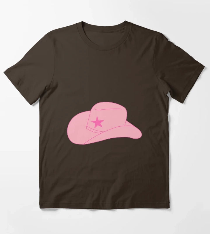 Preppy Cowgirl Hat T-Shirt Brown