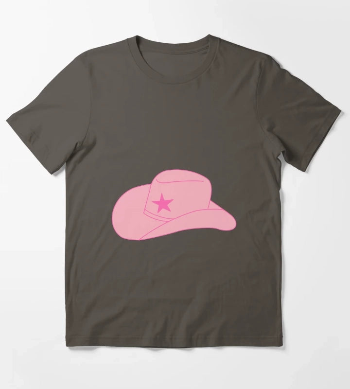 Preppy Cowgirl Hat T-Shirt Dark Grey