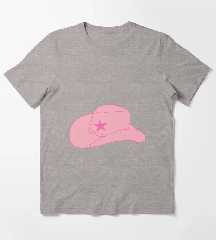 Preppy Cowgirl Hat T-Shirt Heather Grey