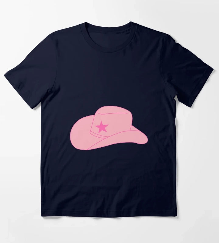 Preppy Cowgirl Hat T-Shirt Navy