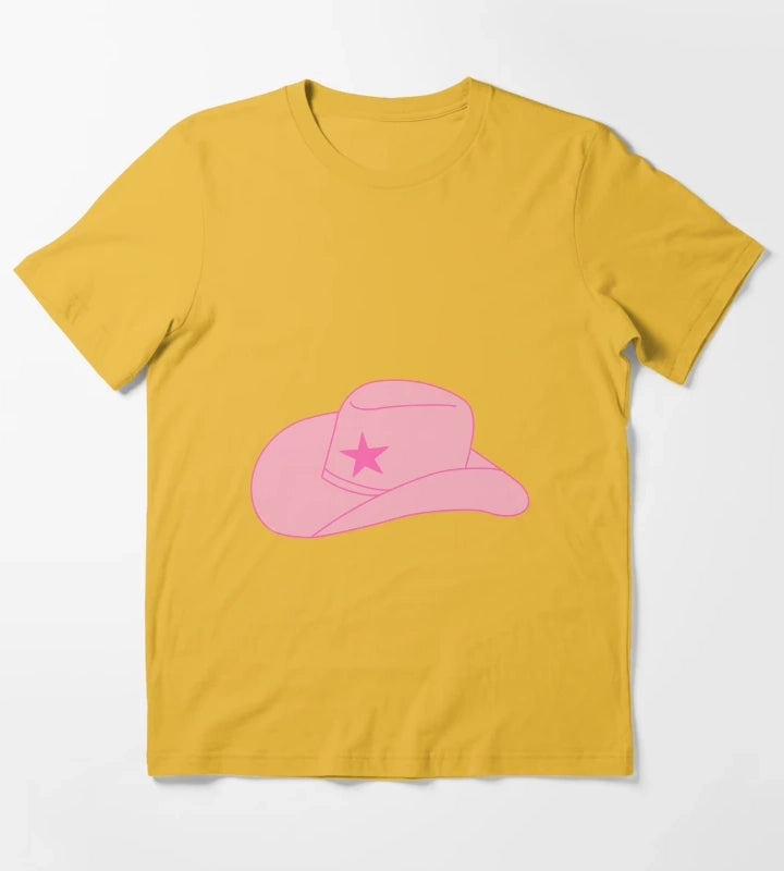 Preppy Cowgirl Hat T-Shirt Yellow