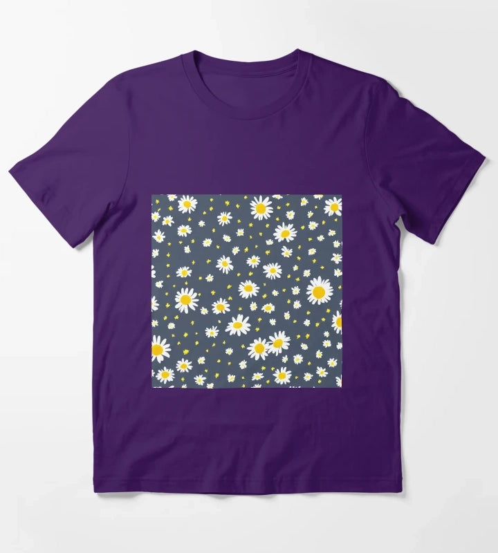 Pretty Daisy Pattern T-Shirt Purple