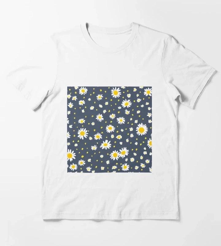 Pretty Daisy Pattern T-Shirt White