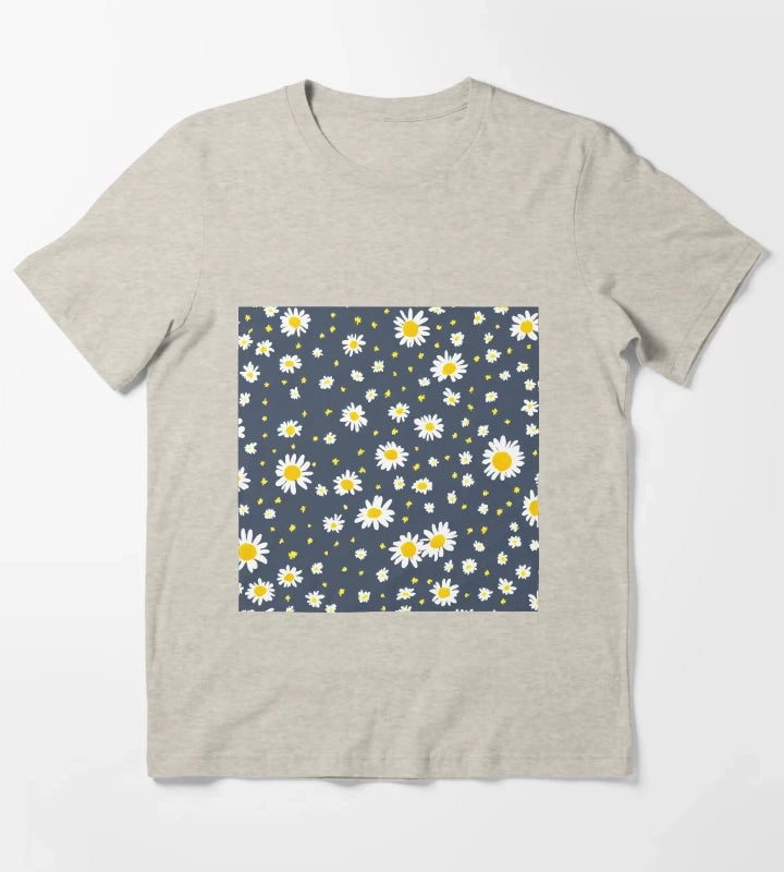 Pretty Daisy Pattern T-Shirt Cream