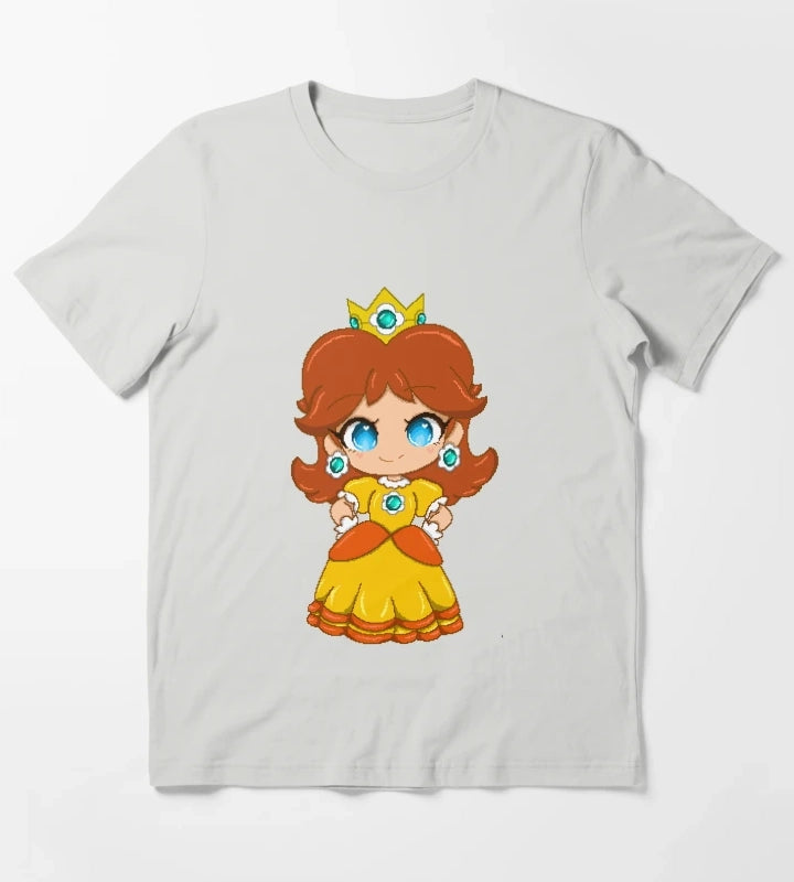 Princess Daisy chibi pixelart T-Shirt Light Grey