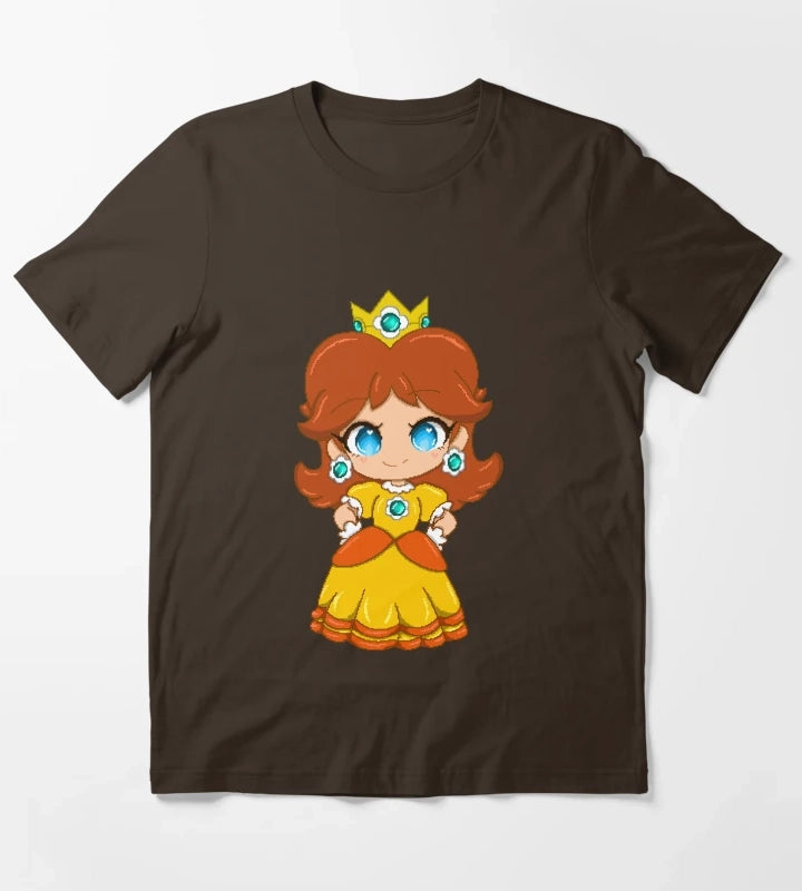 Princess Daisy chibi pixelart T-Shirt Brown