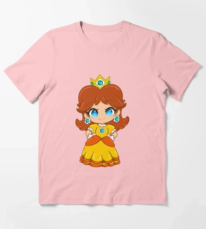Princess Daisy chibi pixelart T-Shirt Dark Grey