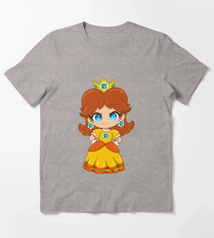 Princess Daisy chibi pixelart T-Shirt Heather Grey