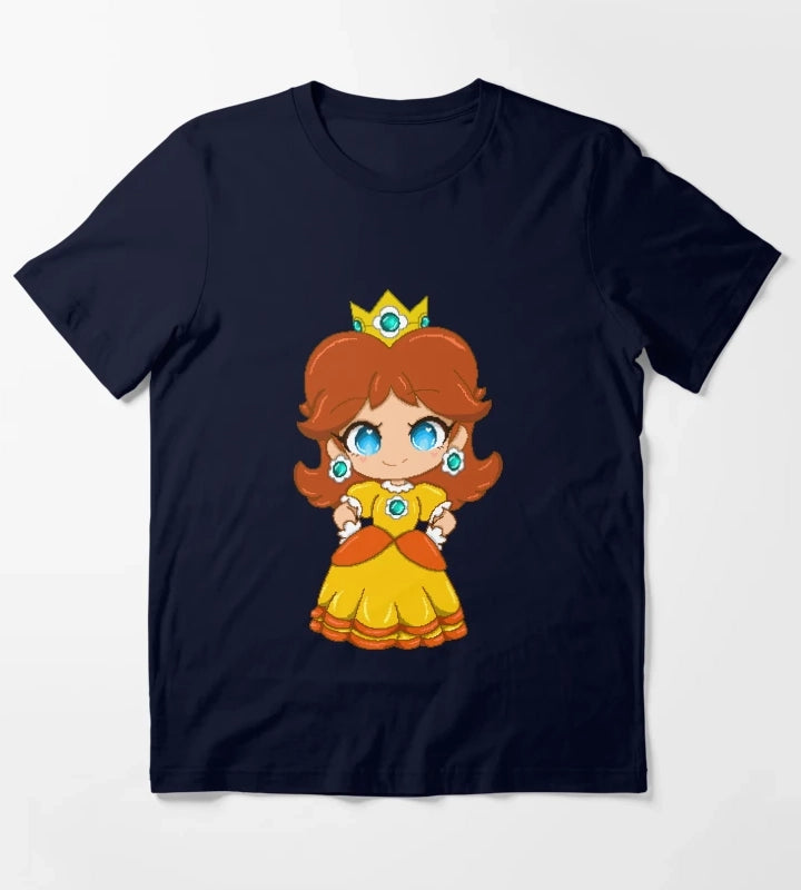 Princess Daisy chibi pixelart T-Shirt Navy