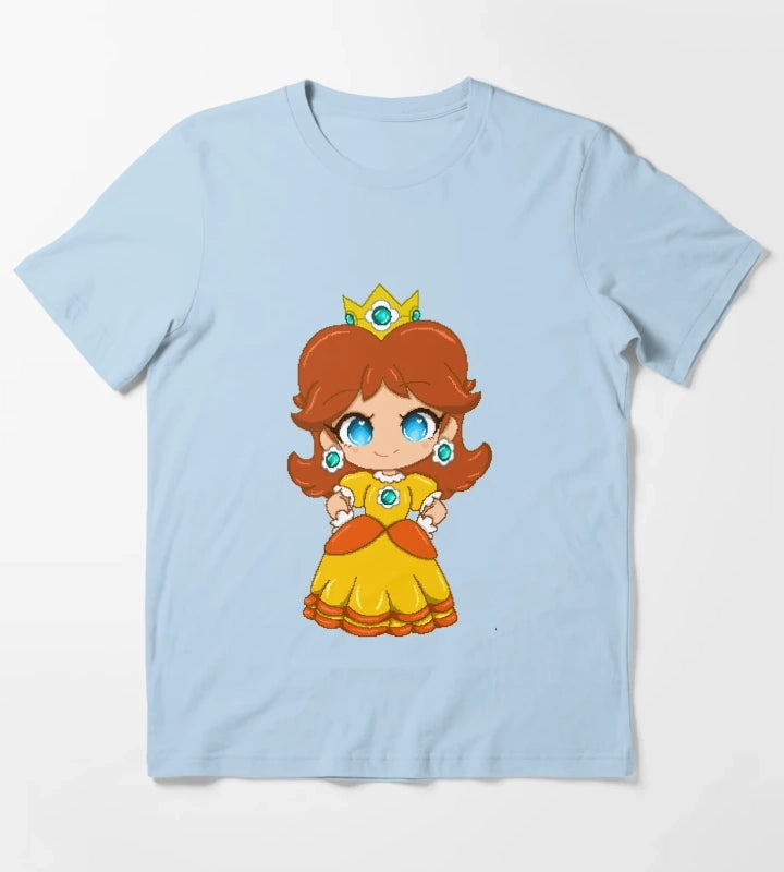 Princess Daisy chibi pixelart T-Shirt Sky Blue
