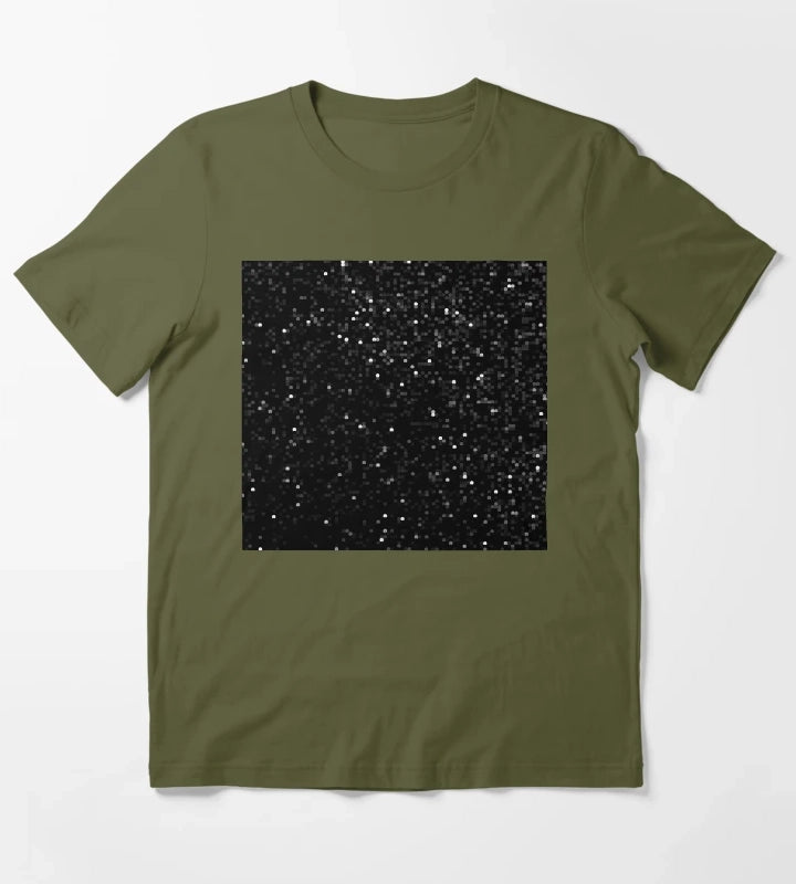 Printed image of black sequins T-Shirt Olive Green