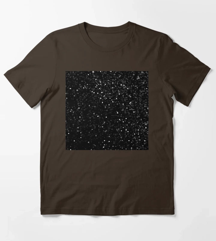 Printed image of black sequins T-Shirt Brown