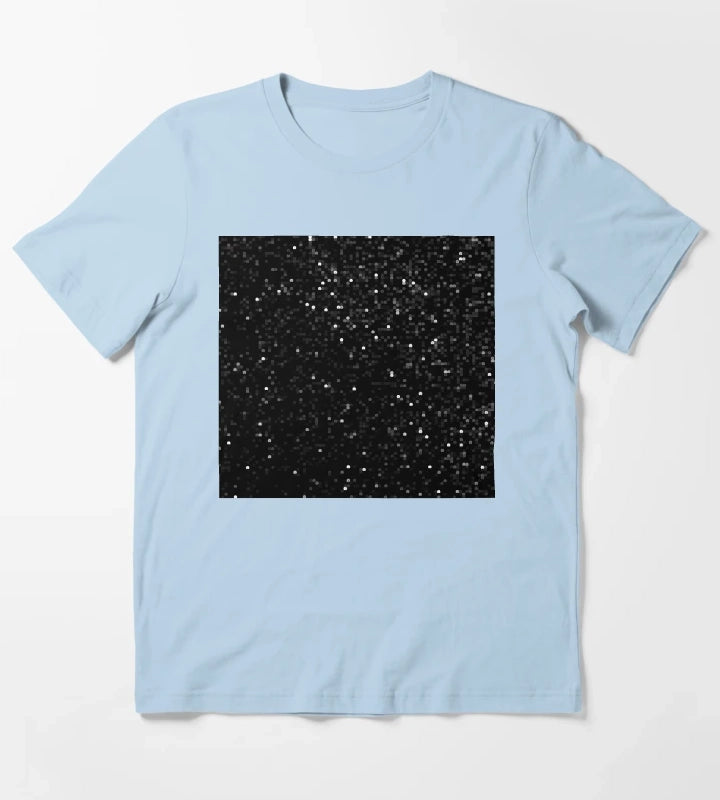 Printed image of black sequins T-Shirt Sky Blue