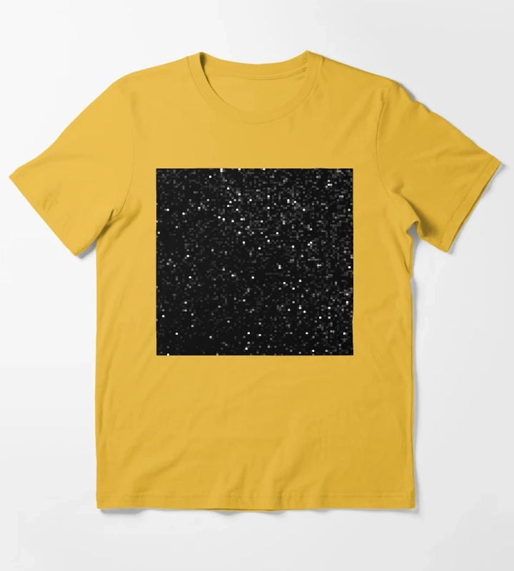 Printed image of black sequins T-Shirt Yellow