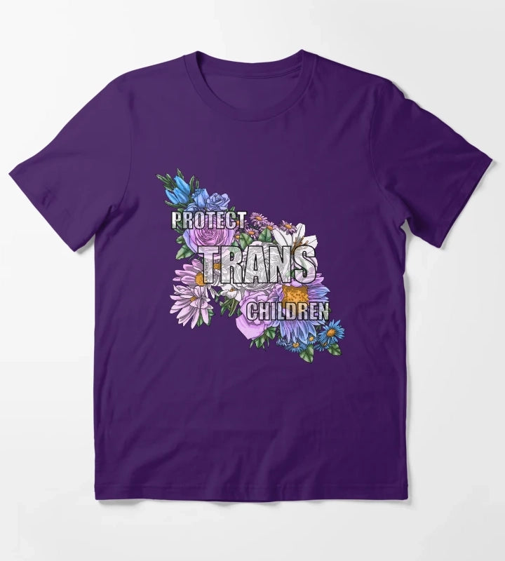 Protect Trans Children Flowers 2023 T-Shirt Purple