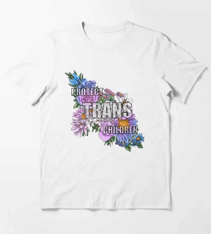 Protect Trans Children Flowers 2023 T-Shirt White