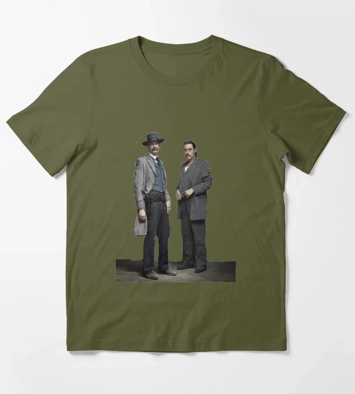 Proud l Seth Bullock And Al Swearengen Christmas T-Shirt Olive Green