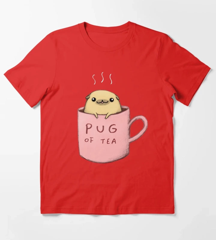 Pug of Tea T-Shirt Red