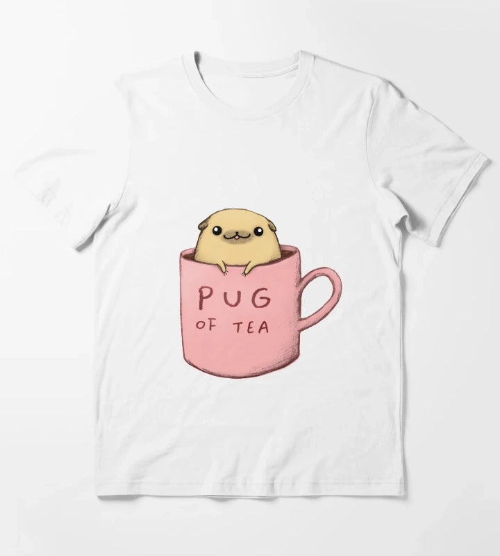 Pug of Tea T-Shirt White