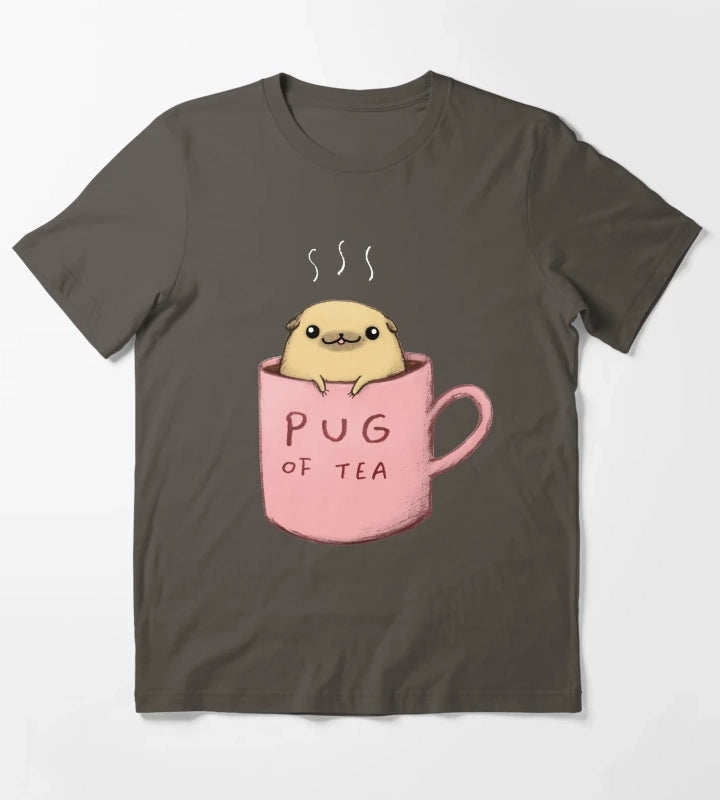 Pug of Tea T-Shirt Dark Grey
