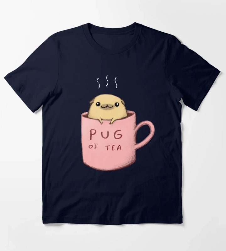 Pug of Tea T-Shirt Navy