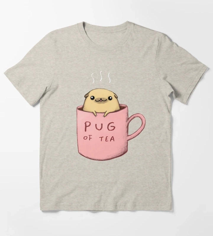 Pug of Tea T-Shirt Cream