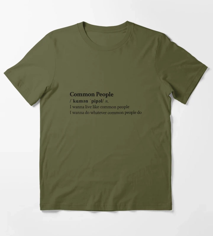 Pulp Aesthetic Rock Band Quote Lyrics T-Shirt Olive Green