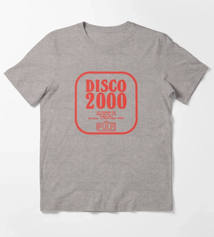 Pulp Disco 2000 Red T-Shirt Heather Grey
