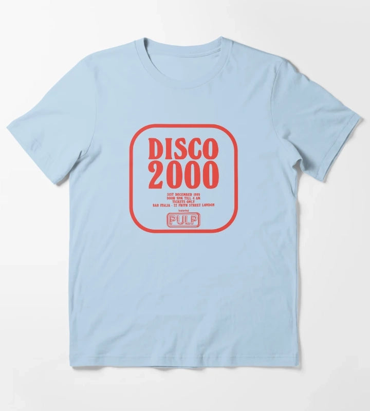 Pulp Disco 2000 Red T-Shirt Sky Blue