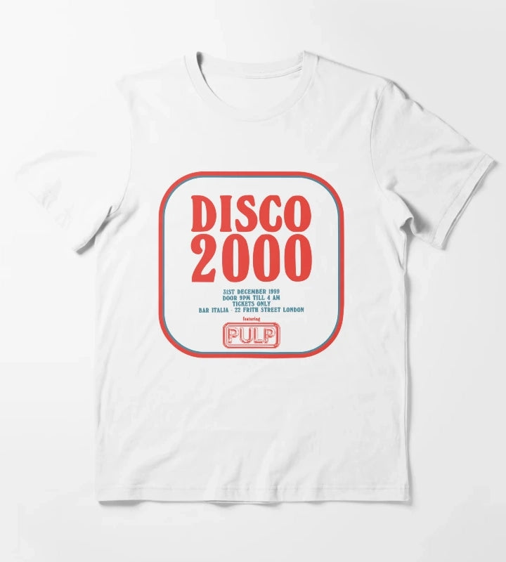 Pulp Disco 2000 Red and Blue T-Shirt White