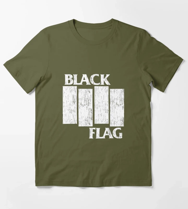 Punk Rock Retro T-Shirt Olive Green