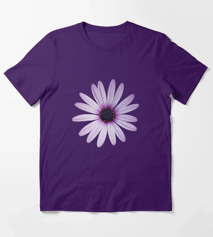 Purple African Daisy Floral Design T-Shirt Purple
