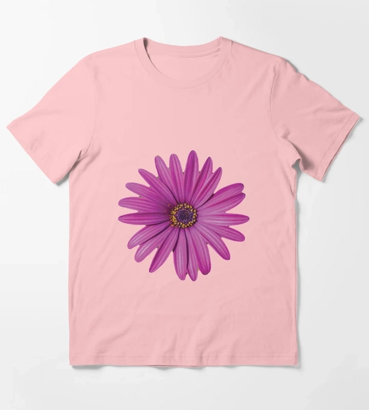 Purple African Daisy Petal Flower T-Shirt Dark Grey