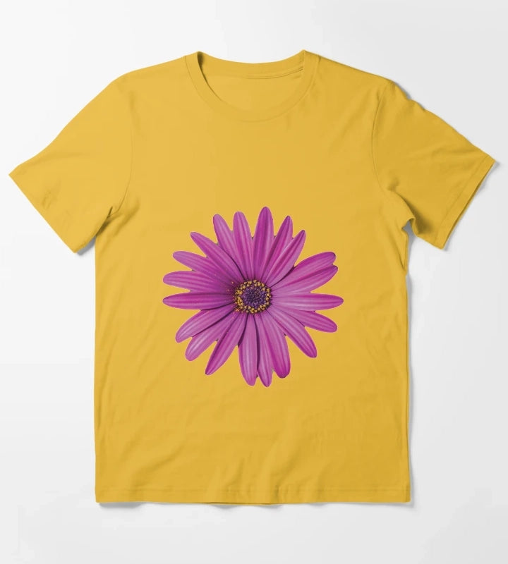 Purple African Daisy Petal Flower T-Shirt Yellow